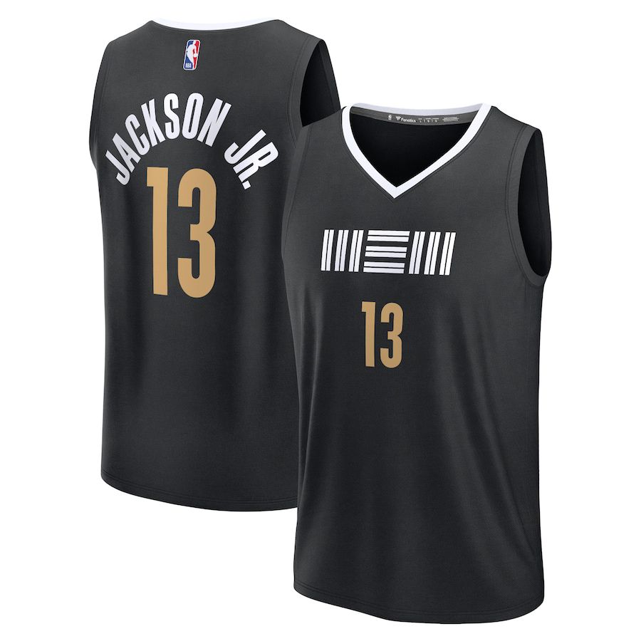 Men Memphis Grizzlies #13 Jaren Jackson Jr. Fanatics Branded Black City Edition 2023-24 Fast Break NBA Jersey